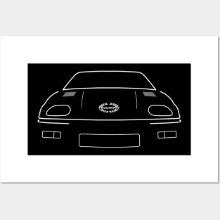 Triumph TR7 1970s classic sports car white outline graphic (laurel) Posters and Art